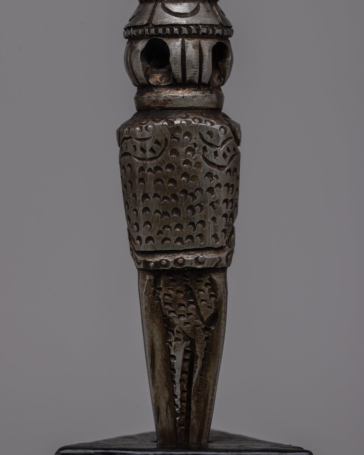 Phurba and Stand | Hand-carved Iron Phurba Dagger Kila for Home Decor