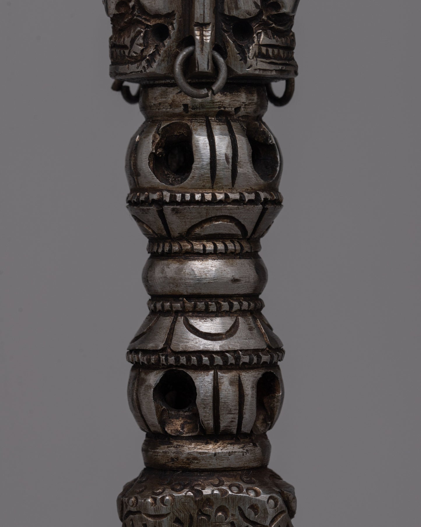 Phurba and Stand | Hand-carved Iron Phurba Dagger Kila for Home Decor