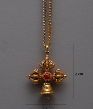 Exquisite Tibetan Vajra Dorje Pendant  | Spiritual Harmony and Protection