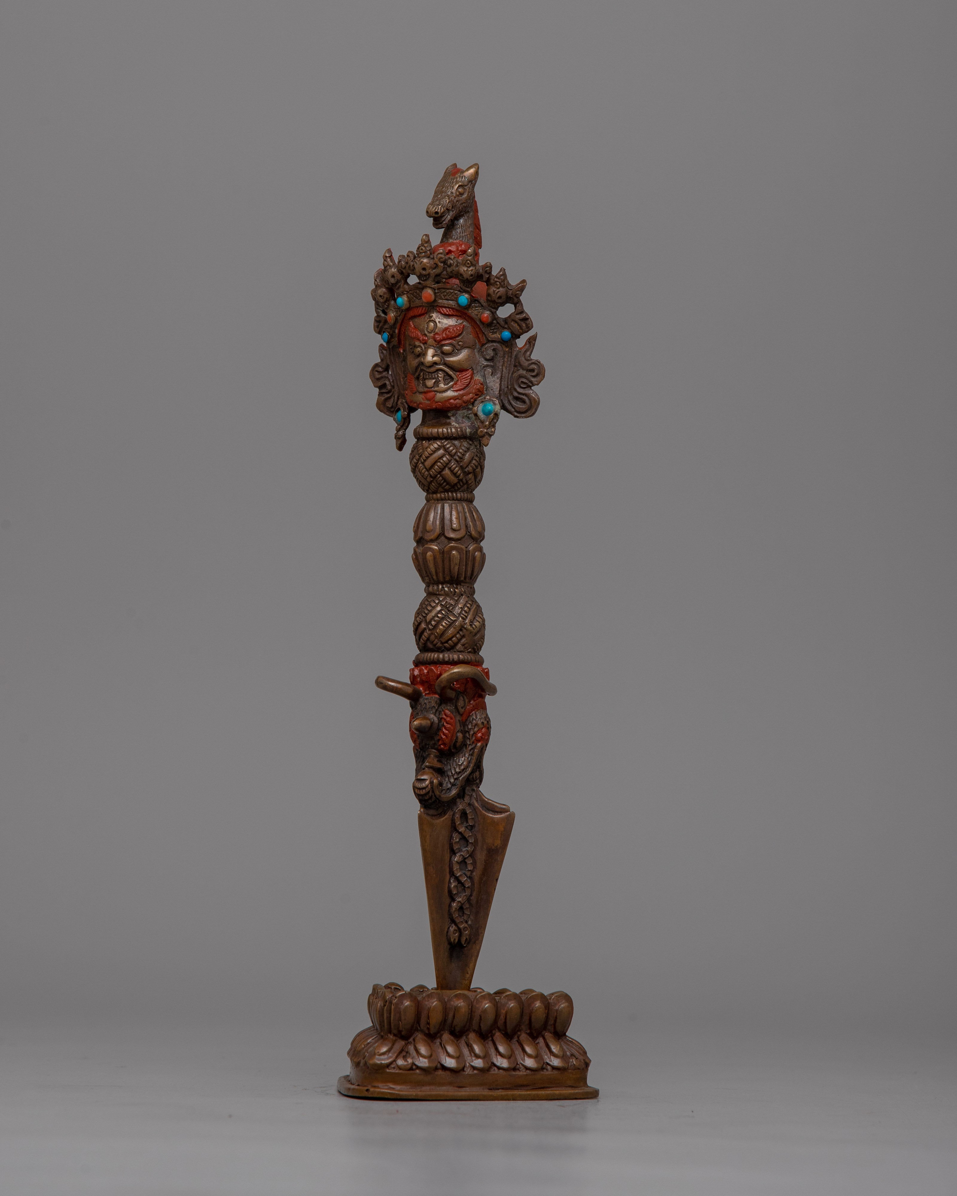 Phurba Practice Dagger with Stand | Handcrafted Spiritual Tool Enhance Meditation & Ceremonial Decor