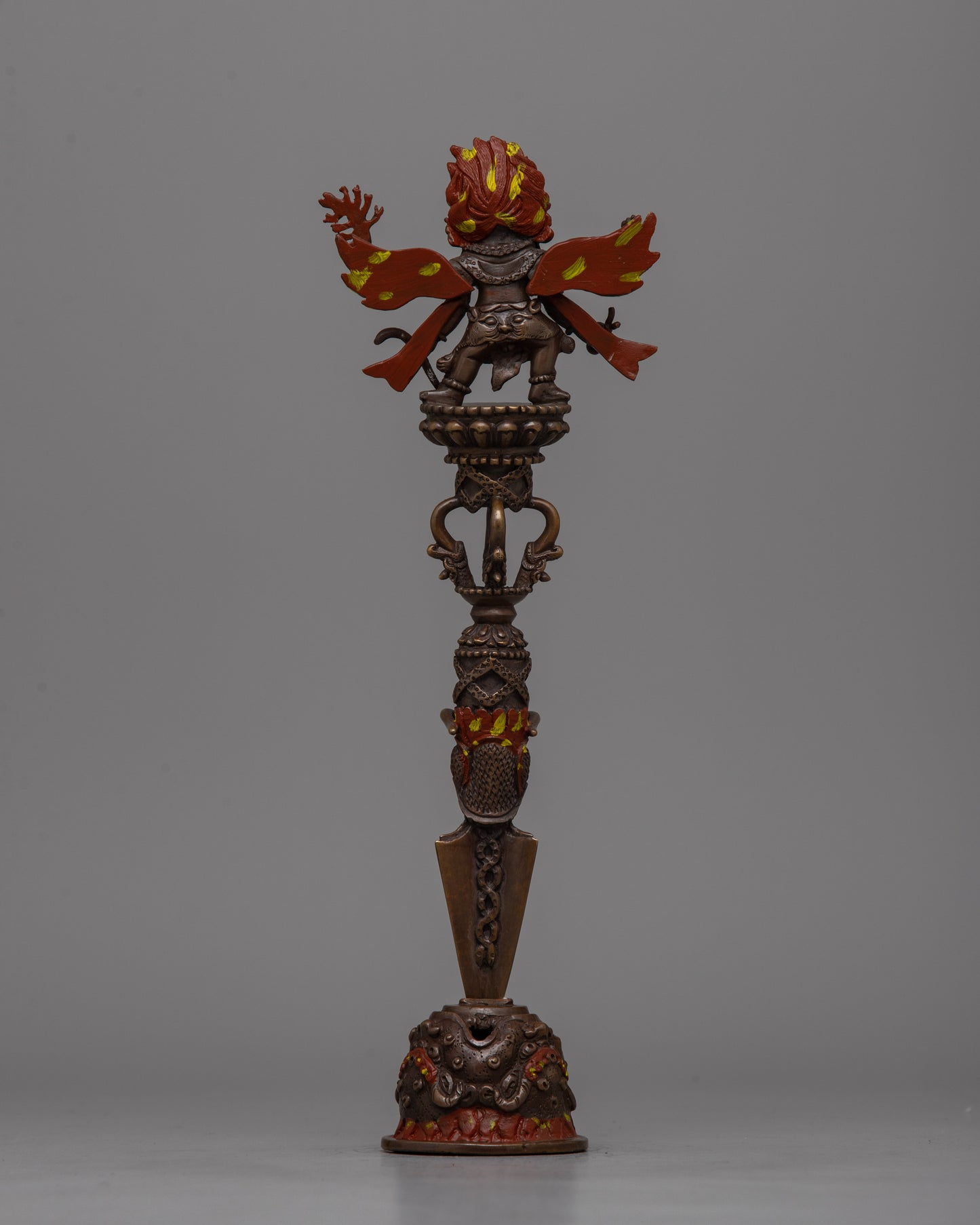 Mahakala Phurba with Stand | Authentic Buddhist Winged Deity With Spiritual Dagger Charm