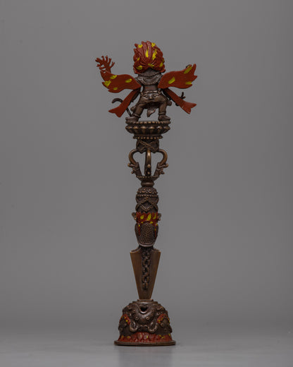 Mahakala Phurba with Stand | Authentic Buddhist Winged Deity With Spiritual Dagger Charm