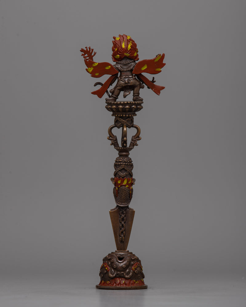 Mahakala Phurba with Stand | Authentic Buddhist Winged Deity With Spiritual Dagger Charm