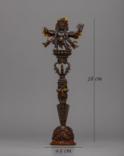 Mahakala Phurba with Stand | Authentic Buddhist Winged Deity With Spiritual Dagger Charm