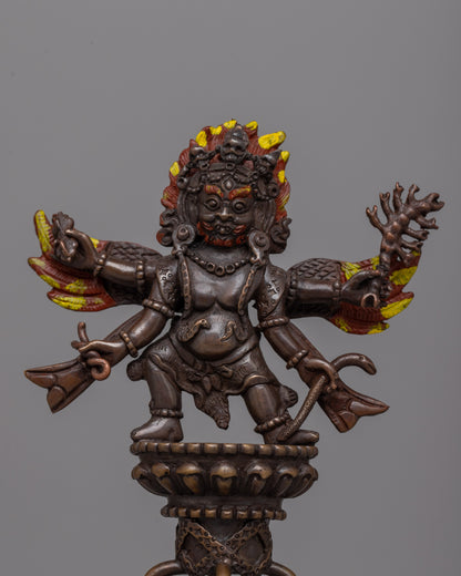 Mahakala Phurba with Stand | Authentic Buddhist Winged Deity With Spiritual Dagger Charm