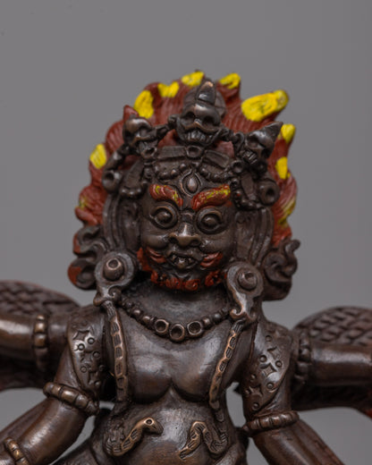 Mahakala Phurba with Stand | Authentic Buddhist Winged Deity With Spiritual Dagger Charm