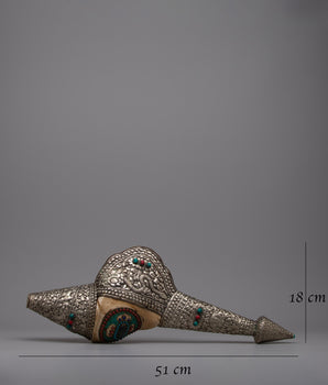 White Metal Sankha | Sacred Conch Shell Symbolizing Purity and Spiritual Significance