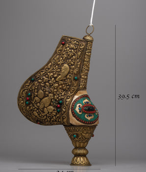 Brass Shankha | Buddhist Conch Shell for Sacred Rituals and Spiritual Devotion
