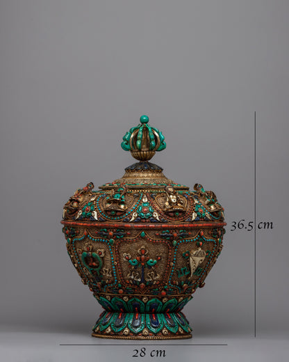 Silver Dhupur Rice Pot | Authentic Handcrafted Piece for Home Altar