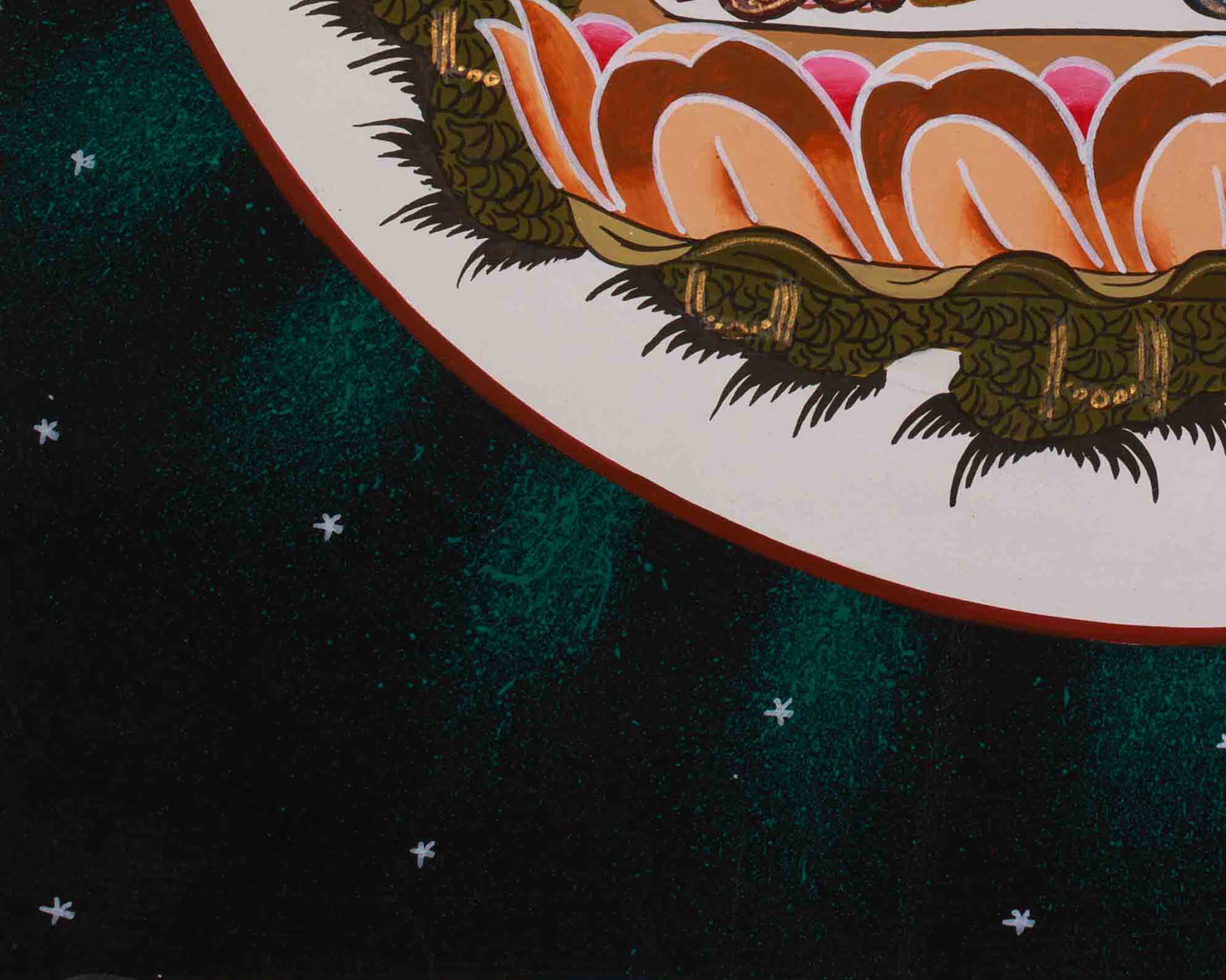Traditional Thangka of Vajrasattva With Consort | Symbolized Purification and Enlightenment