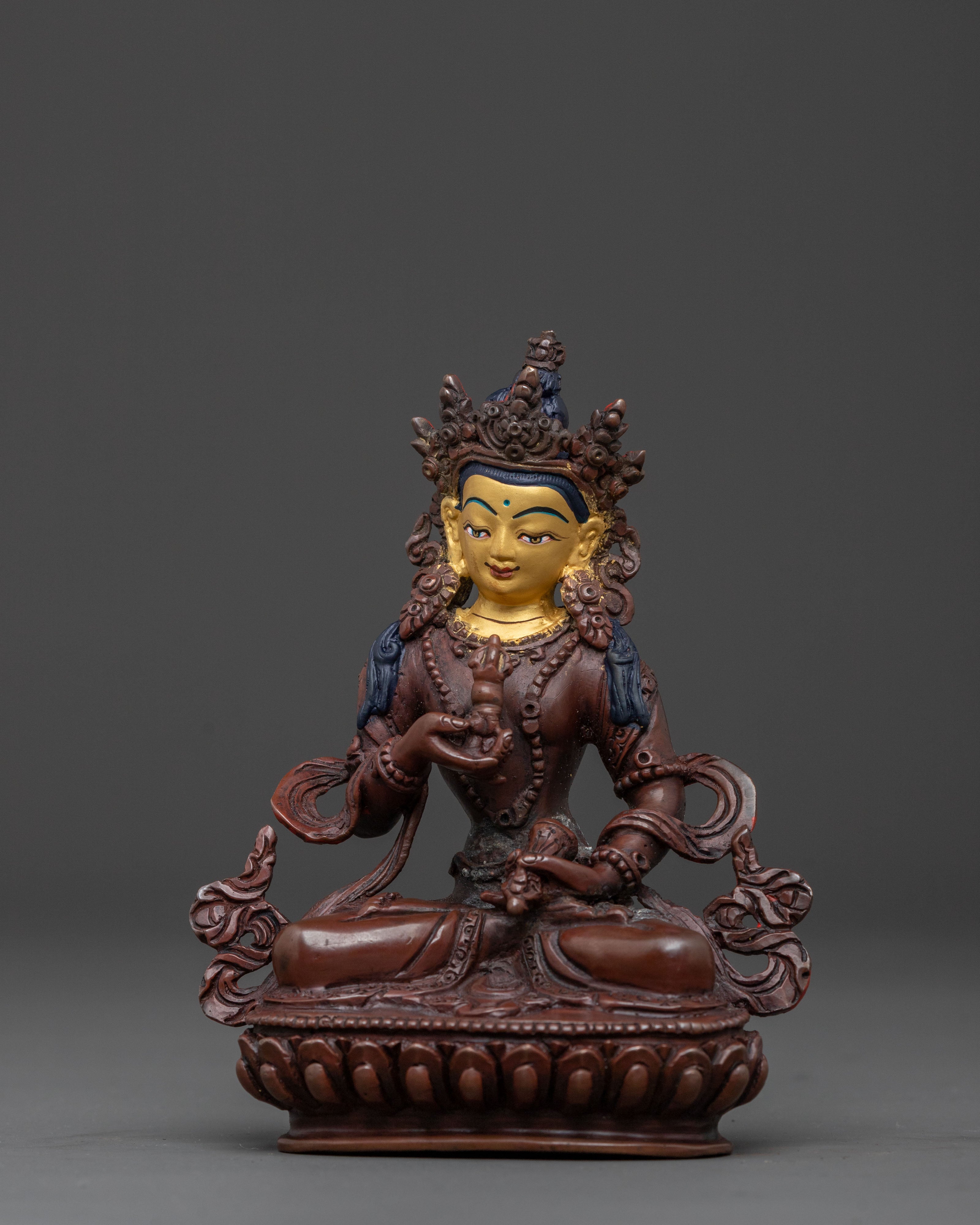 Vajrasattva Meditation Statue | Oxidized Copper Sacred Deity