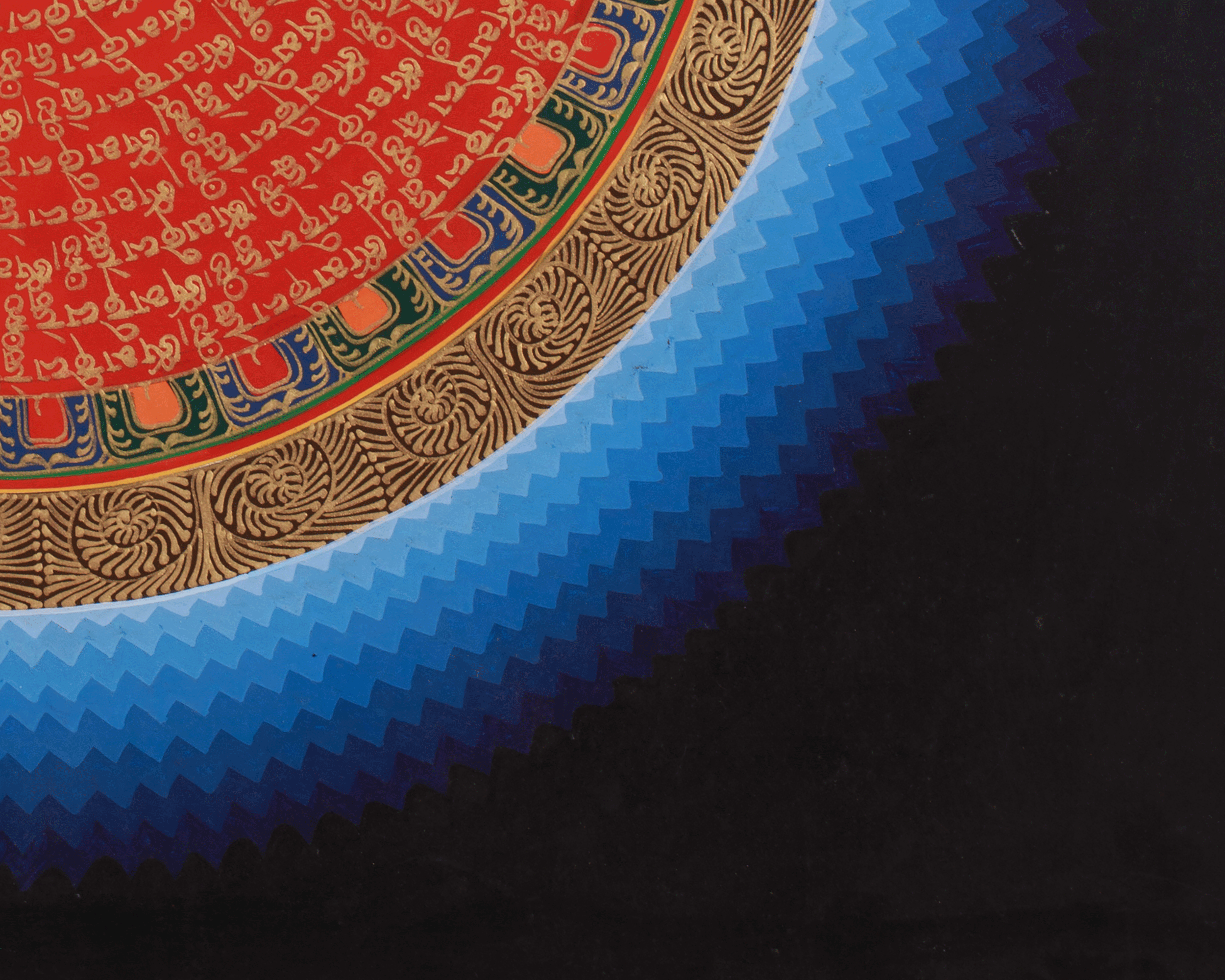 Tibetan Buddhist Mantra Mandala Art | Sacred Hand-Painted Meditation Mandala