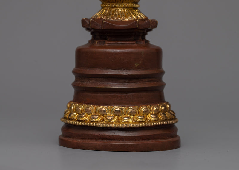 Stupa Tibetan Relic Shrine Decor | Sacred Relic Holder of Buddhist Symbolism and Rituals