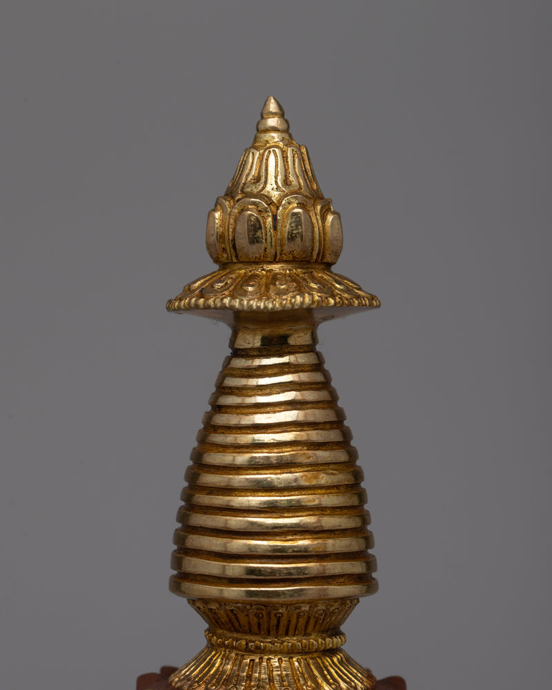 Stupa Tibetan Relic Shrine Decor | Sacred Relic Holder of Buddhist Symbolism and Rituals