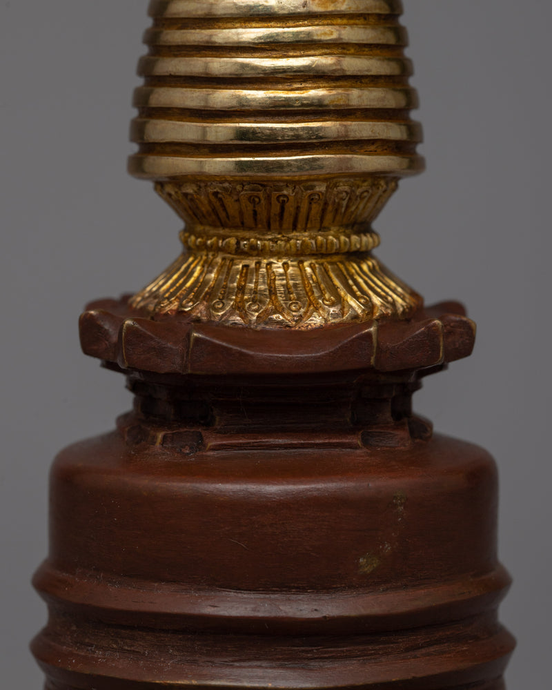 Stupa Tibetan Relic Shrine Decor | Sacred Relic Holder of Buddhist Symbolism and Rituals