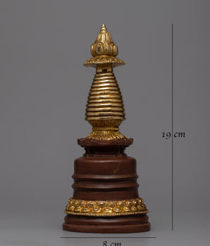 Stupa Tibetan Relic Shrine Decor | Sacred Relic Holder of Buddhist Symbolism and Rituals