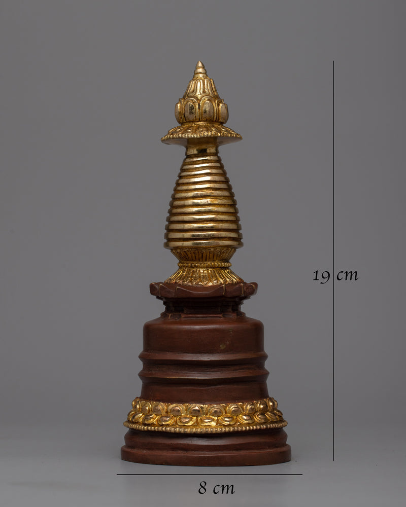 Stupa Tibetan Relic Shrine Decor | Sacred Relic Holder of Buddhist Symbolism and Rituals