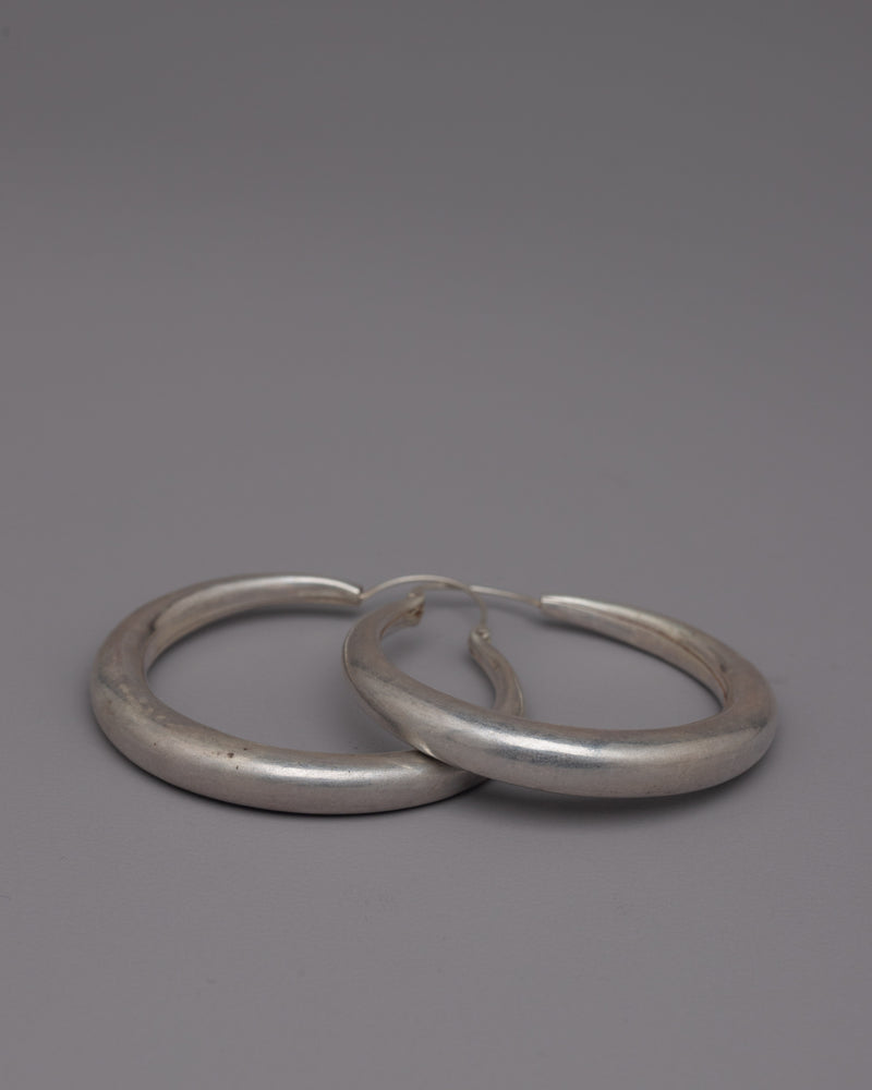 Silver Hoop Earrings | Handcrafted Earrings Enhancing Any Outfit with Elegant Silver Hoops