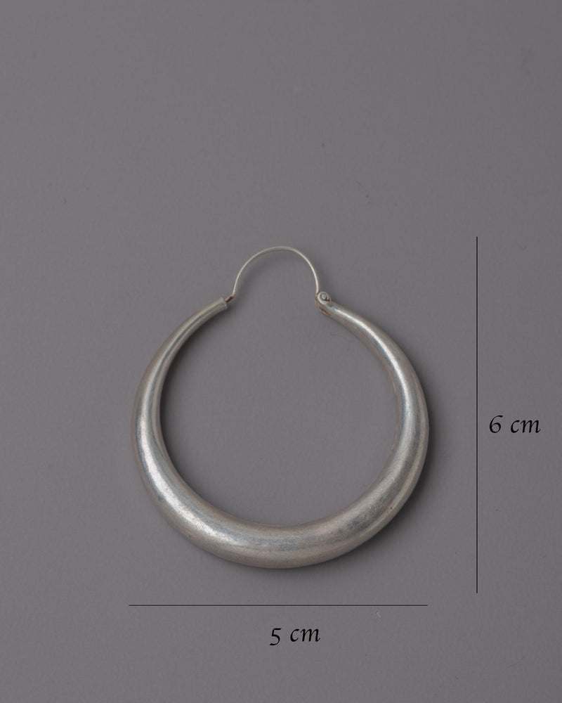 Silver Hoop Earrings | Handcrafted Earrings Enhancing Any Outfit with Elegant Silver Hoops