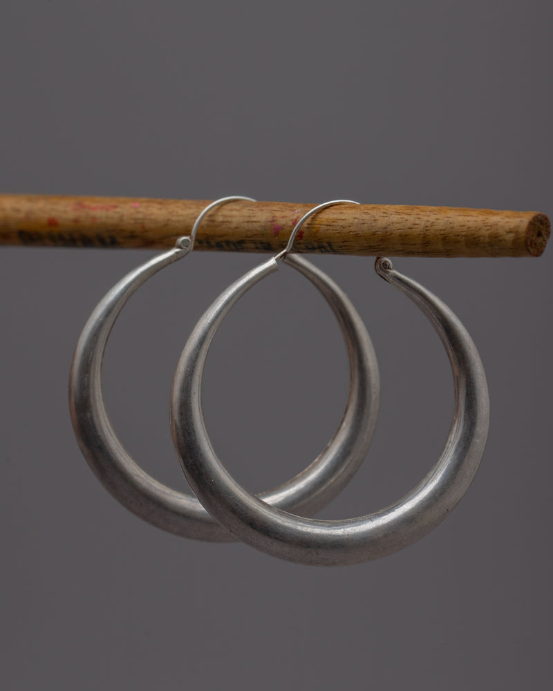 Silver Hoop Earrings | Handcrafted Earrings Enhancing Any Outfit with Elegant Silver Hoops