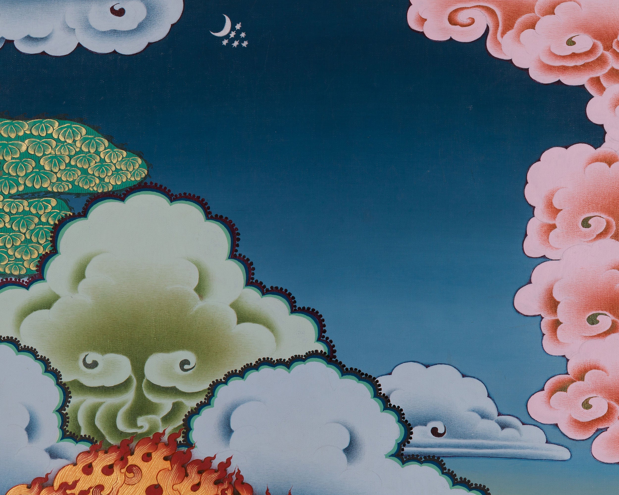 Sacred Thangka of Dhritarashtra | Heavenly King of the East