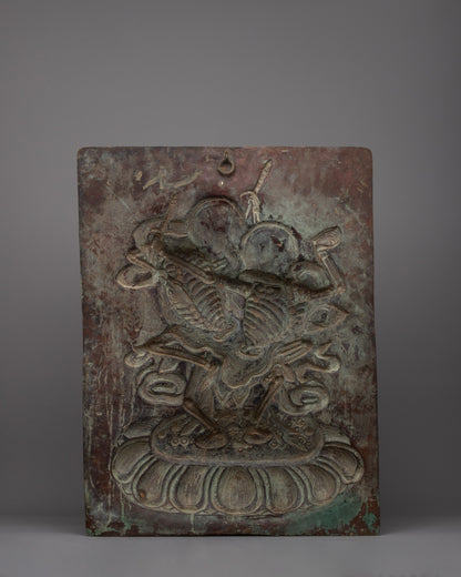 Tibetan Citipati Wall Hanging | Sacred Decor Shrine of Impermanence and Spiritual Protection