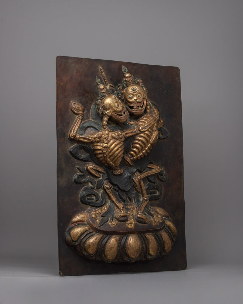 Tibetan Citipati Wall Hanging | Sacred Decor Shrine of Impermanence and Spiritual Protection