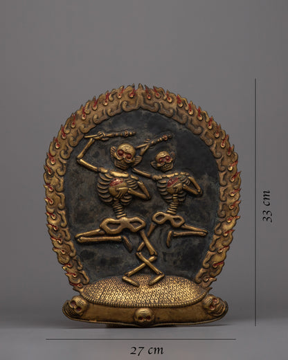 Dharmapala Citipati Wall Hanging | Mahakala Citipati Guardians for Spiritual Devotion & Protection