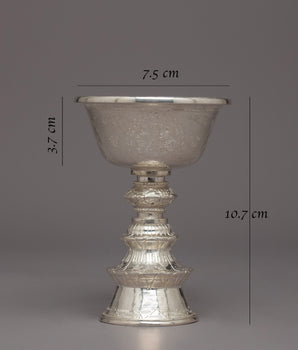 Tibetan Butter Lamp Silver | Artisan Craft for Home Altar and Ritual