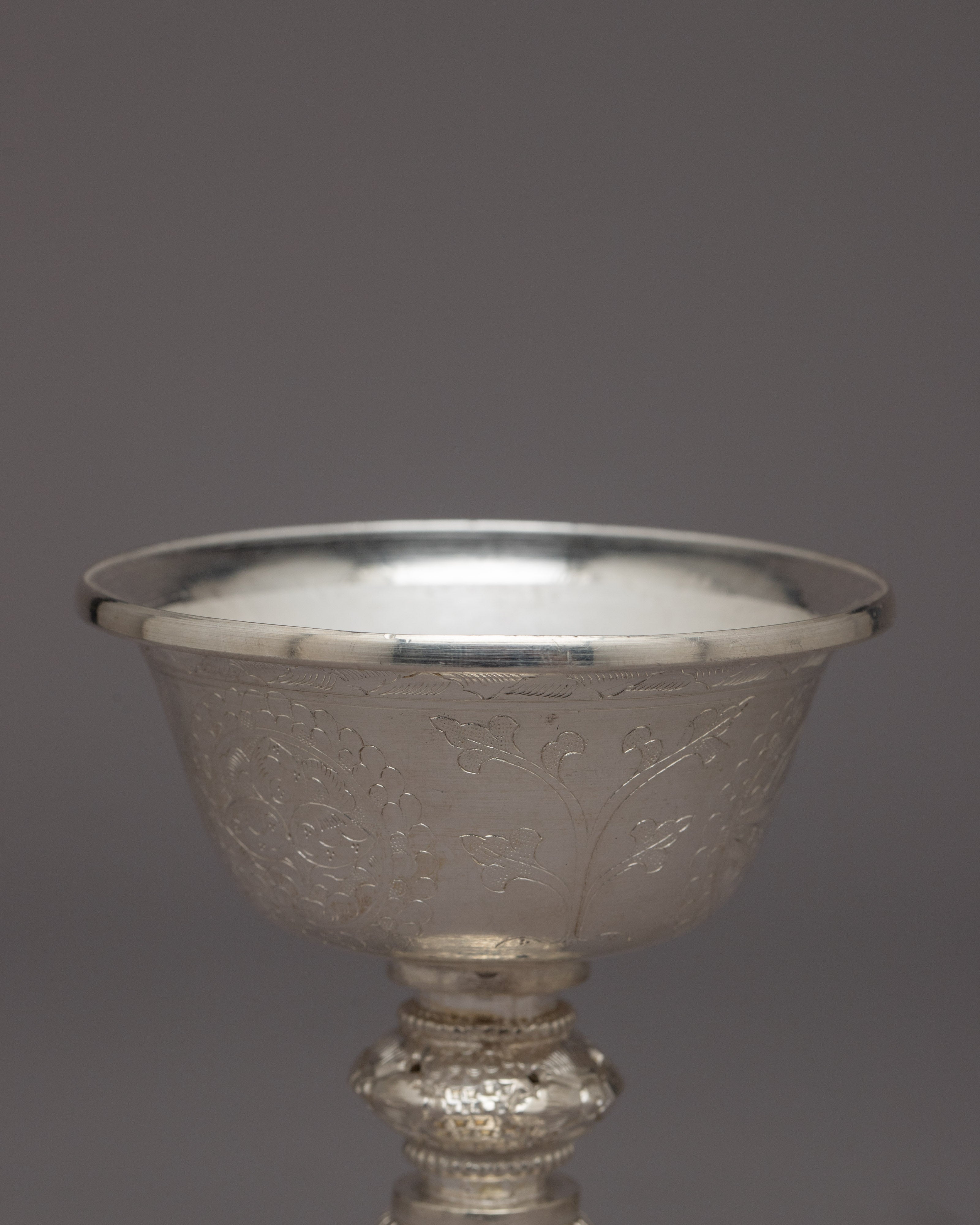 Tibetan Butter Lamp Silver | Artisan Craft for Home Altar and Ritual