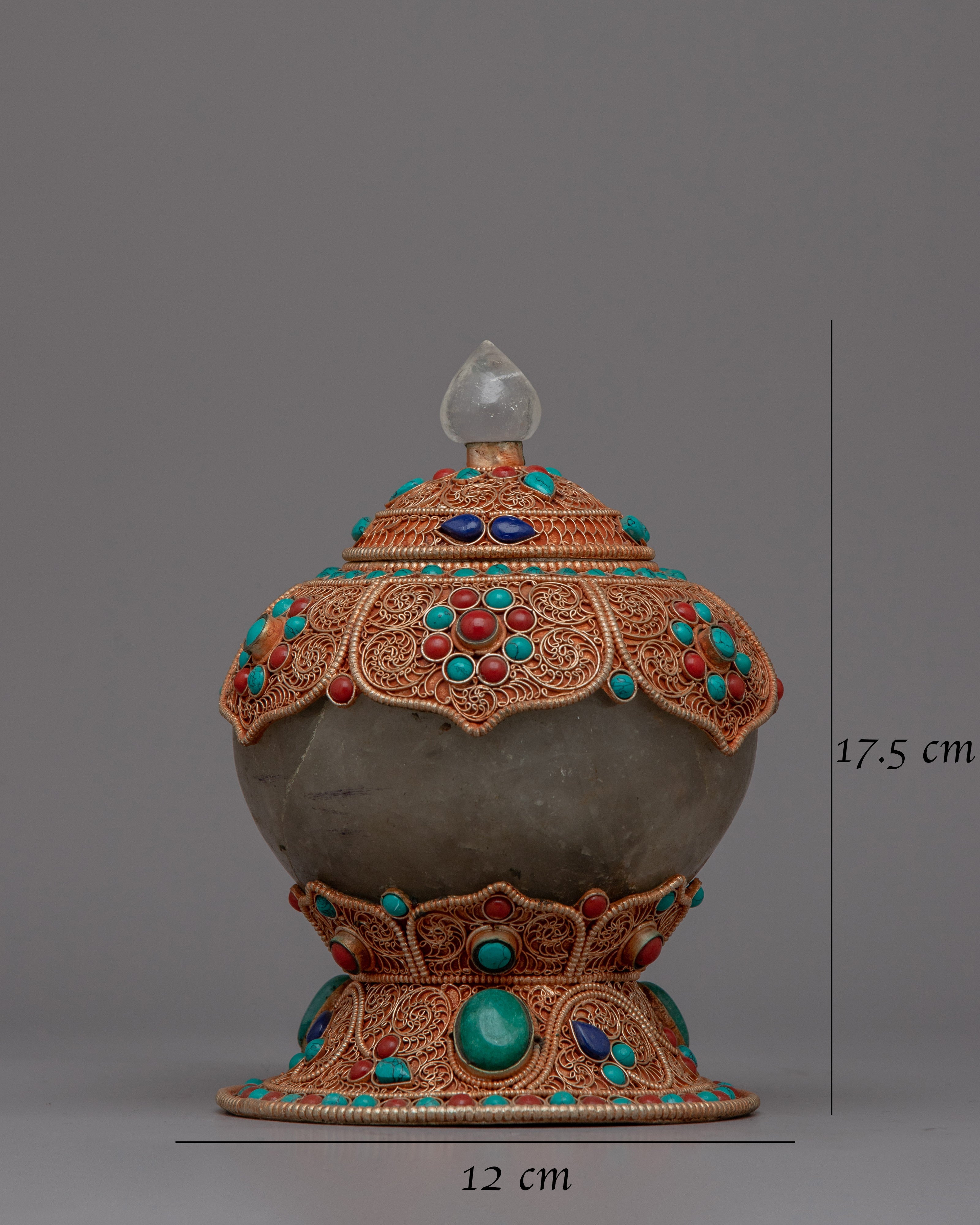 Exquisite Tibetan Rice Pot | Sacred Copper Pot for Spiritual Ceremonies