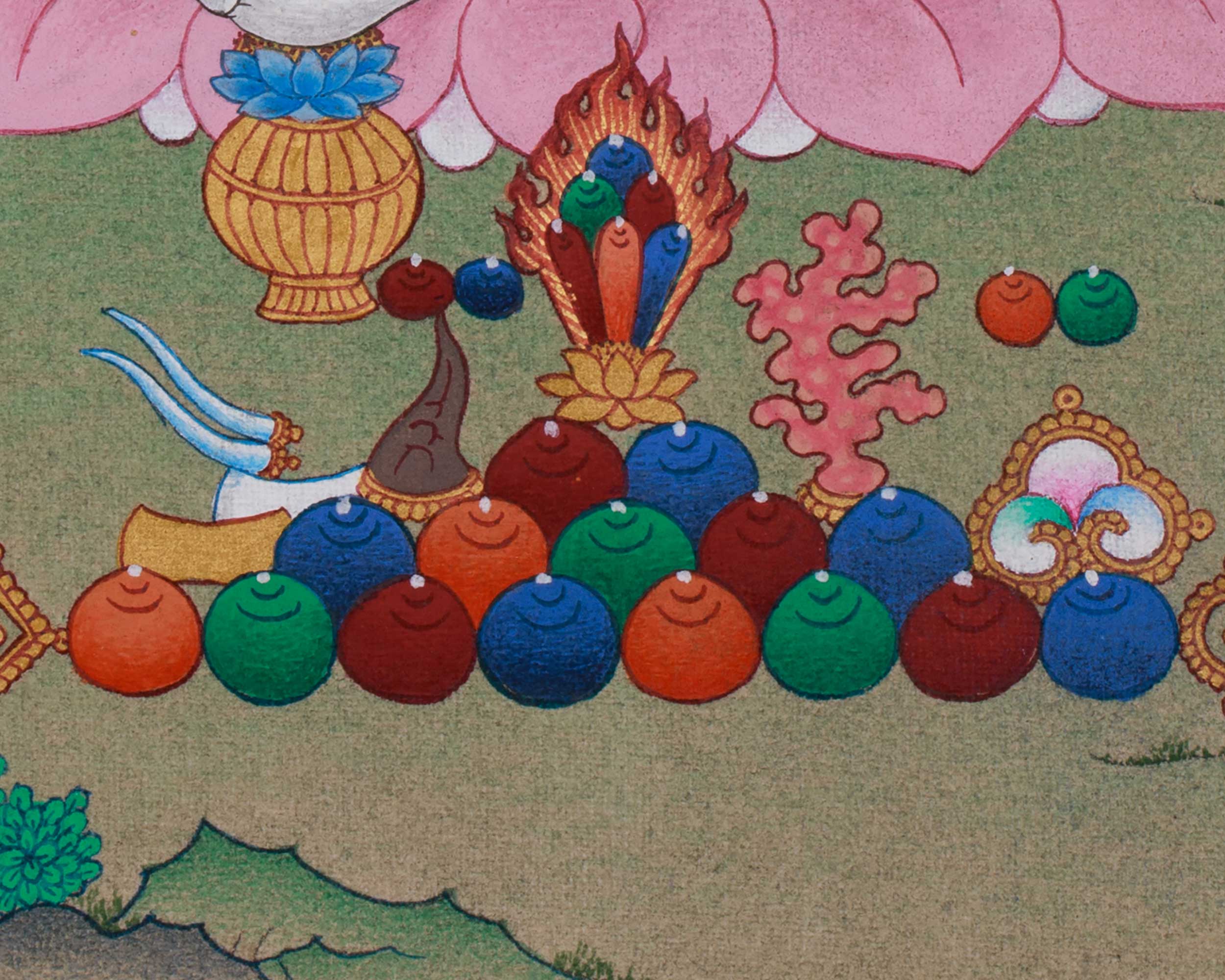 Sacred Jambhala Artwork | Kubera Thangka | Tibetan Buddhist Guardian of Fortune