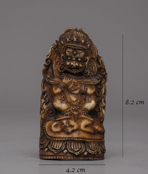 Authentic Mahakala Bone Stamp |  Handcrafted Sacred Ritual Tool