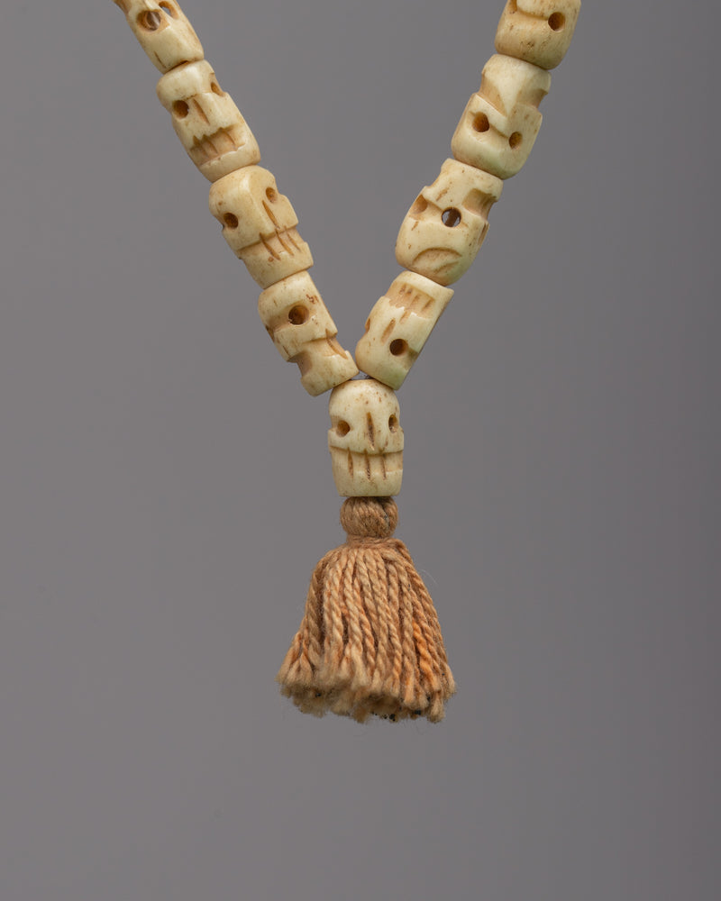 Bone Skull Mala Beads | Buffalo Bone Beads for Meditation