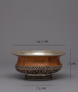 Tibetan Phuru Water Offering Bowl | Handcrafted Vessel Infusing Buddhist Wisdom and Serenity