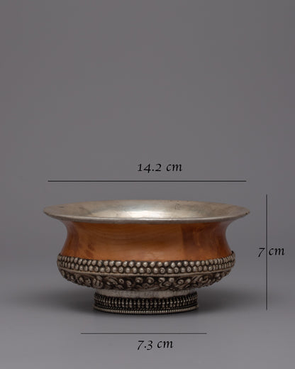 Tibetan Phuru Water Offering Bowl | Handcrafted Vessel Infusing Buddhist Wisdom and Serenity