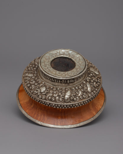 Tibetan Phuru Water Offering Bowl | Handcrafted Vessel Infusing Buddhist Wisdom and Serenity