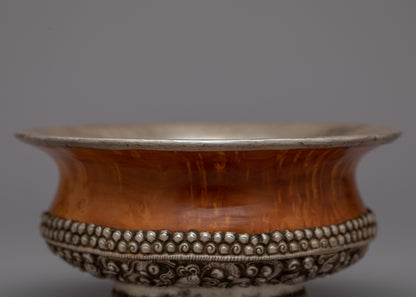 Tibetan Phuru Water Offering Bowl | Handcrafted Vessel Infusing Buddhist Wisdom and Serenity