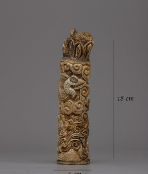 Elegant Bone Stamp | Handcrafted Ethically Sourced Buffalo Bone Artifact
