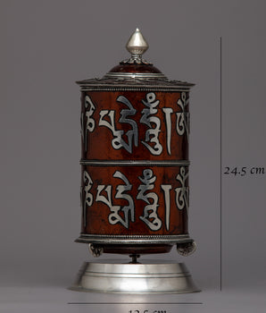Buddhist Spinning Prayer Wheel | Traditional Handcrafted Tool for Home Altar and Meditation