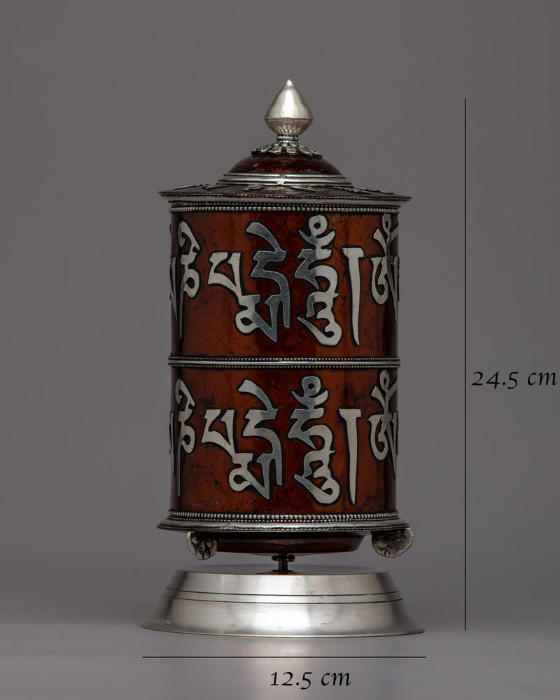 Buddhist Spinning Prayer Wheel | Traditional Handcrafted Tool for Home Altar and Meditation