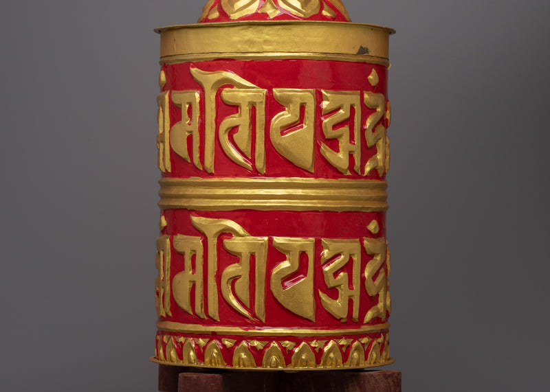 Tebetan Copper Prayer Wheel | Exquisite Handcrafted Buddhist Tool for Home Decor