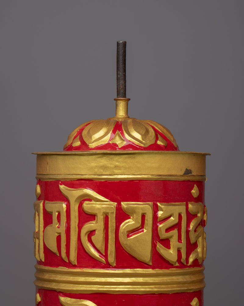 Tebetan Copper Prayer Wheel | Exquisite Handcrafted Buddhist Tool for Home Decor