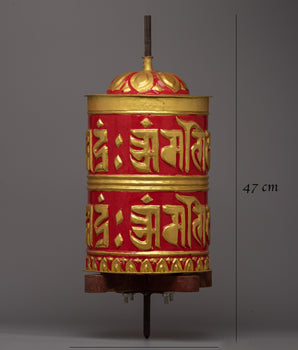 Tebetan Copper Prayer Wheel | Exquisite Handcrafted Buddhist Tool for Home Decor