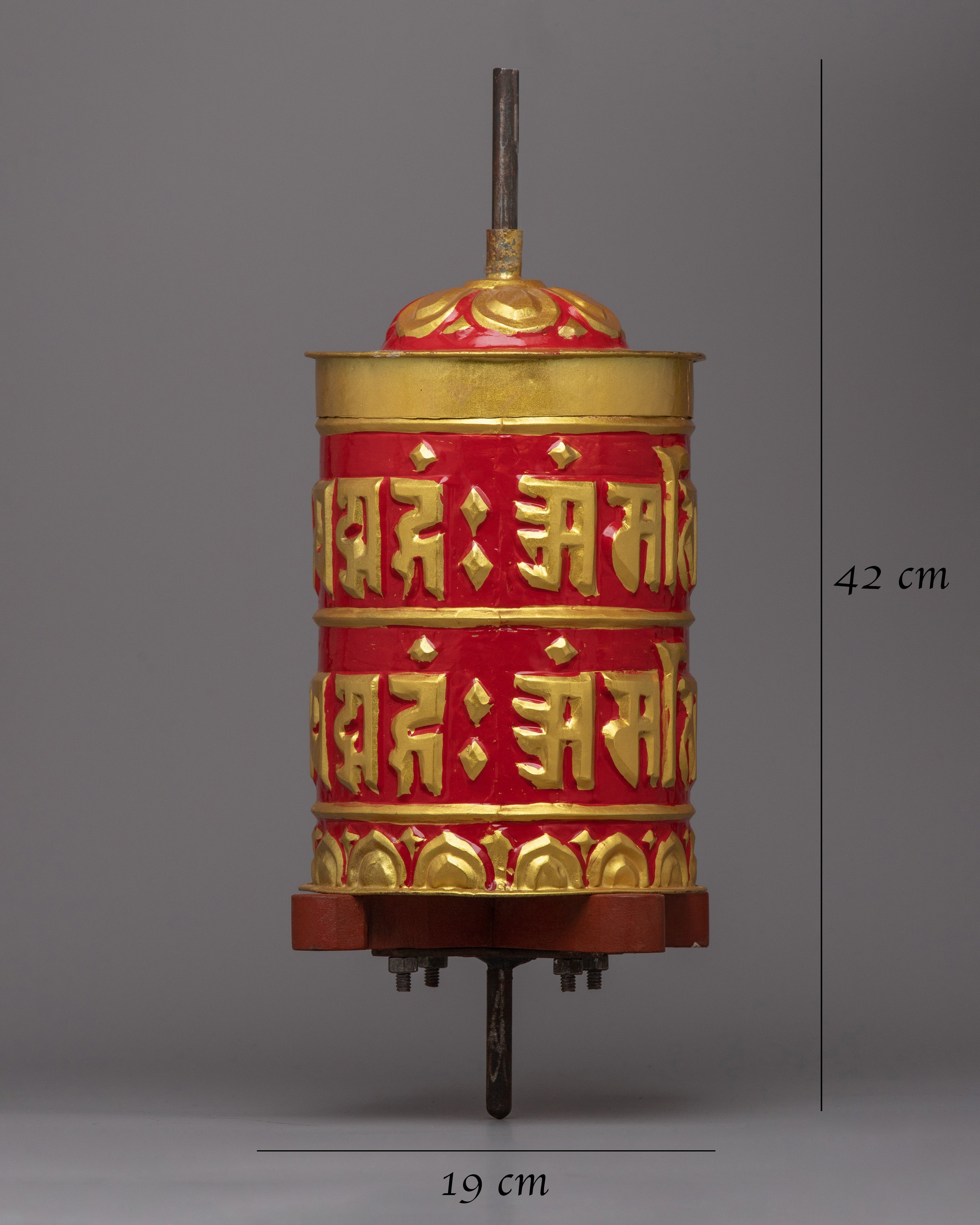 Traditional Prayer Wheel |  Handcrafted Spiritual Tool for Rituals