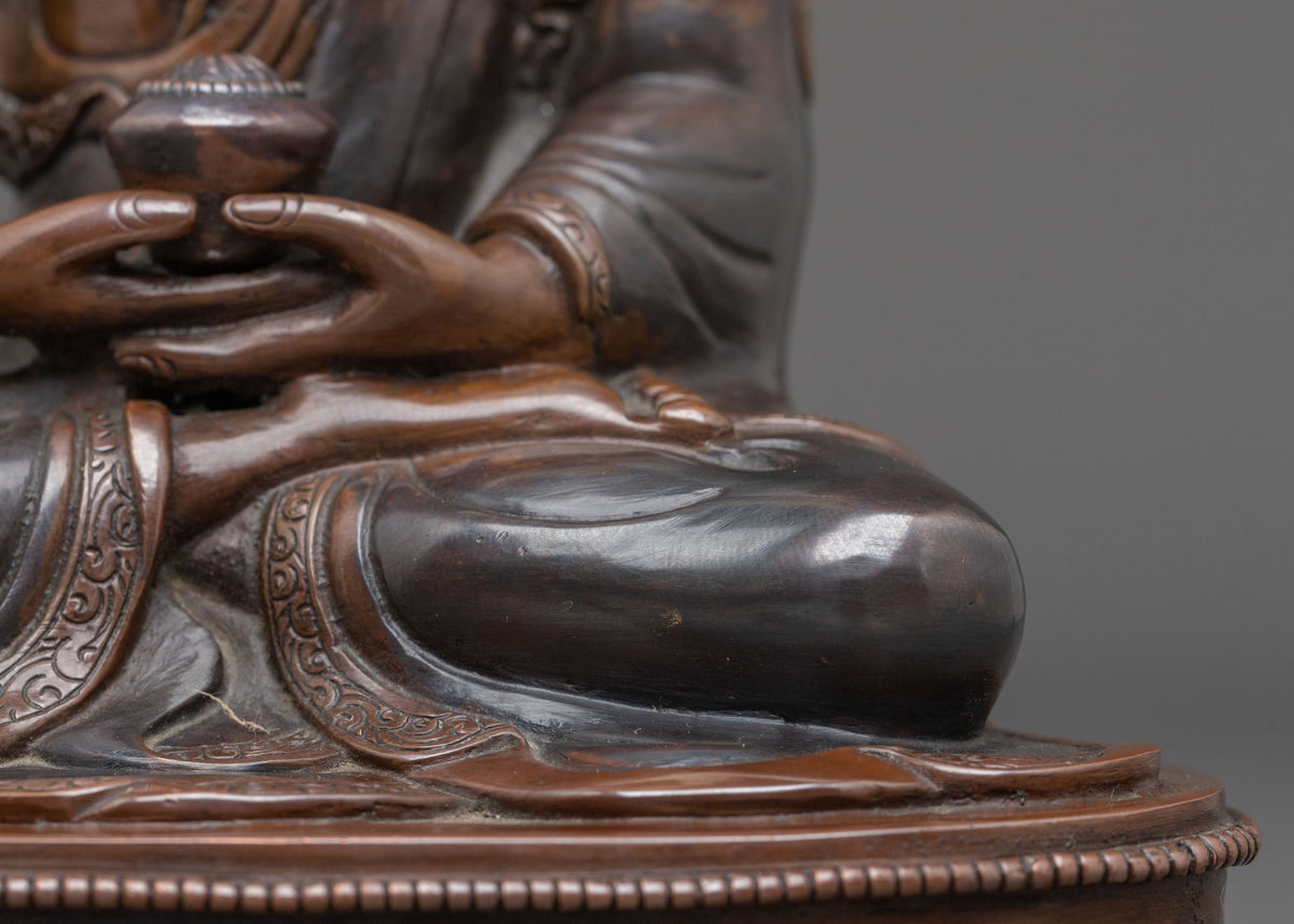 Pure Land Buddha Amitabha Statue | 24K Gold Gilded Buddhist Sculpture