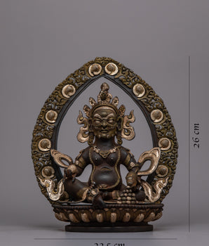 Jambhala Mantra Prayer Statue | Unique Sculpture Infusing Buddhist Wisdom & Prosperity