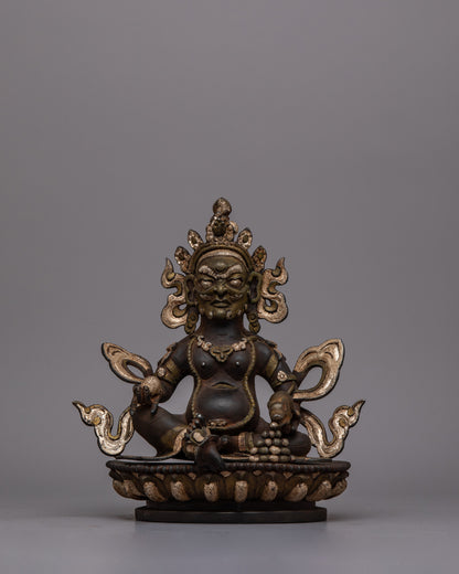 Jambhala Mantra Prayer Statue | Unique Sculpture Infusing Buddhist Wisdom & Prosperity