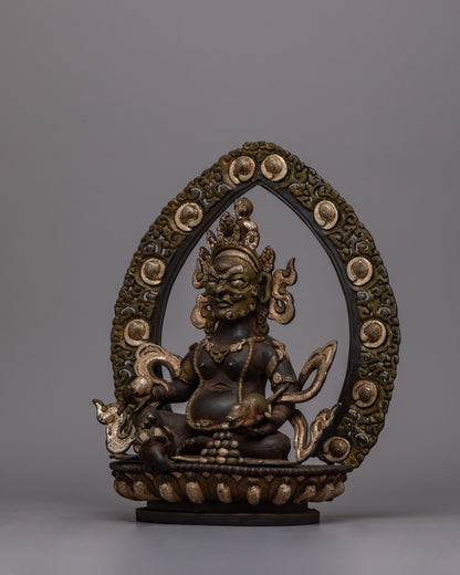 Jambhala Mantra Prayer Statue | Unique Sculpture Infusing Buddhist Wisdom & Prosperity