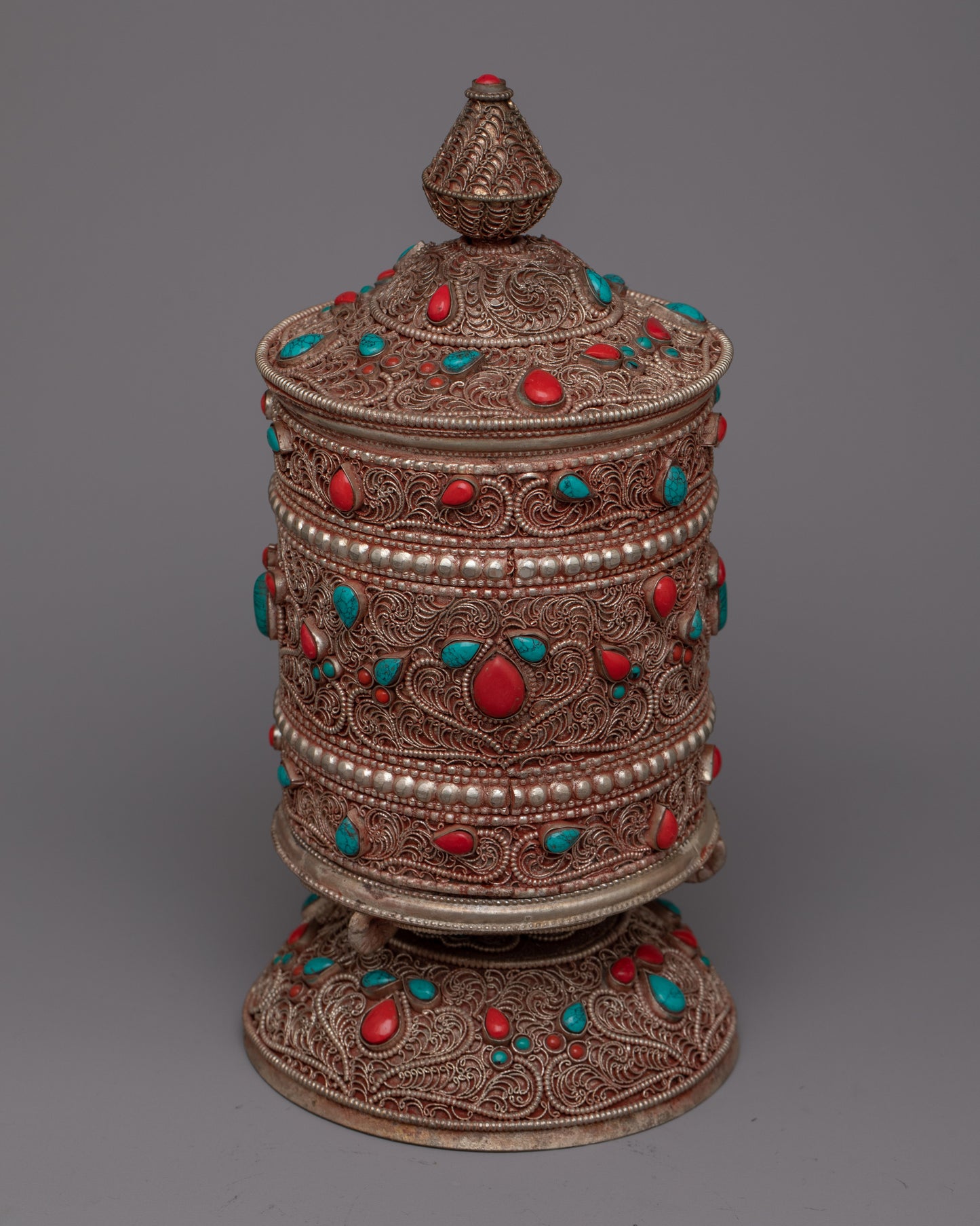 Elegant Prayer Wheel | Handcrafted for Peace and Meditation